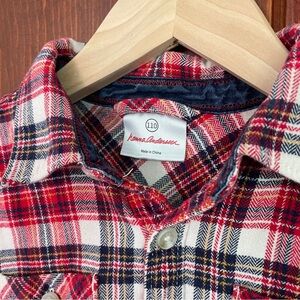 Hanna Andersson Kids Red and White Plaid Button Down Shirt